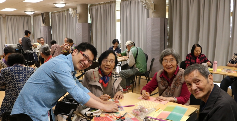 Making paper lanterns at Mid-Autumn festival