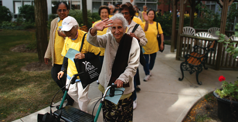 Queenie leads the Walk for Seniors